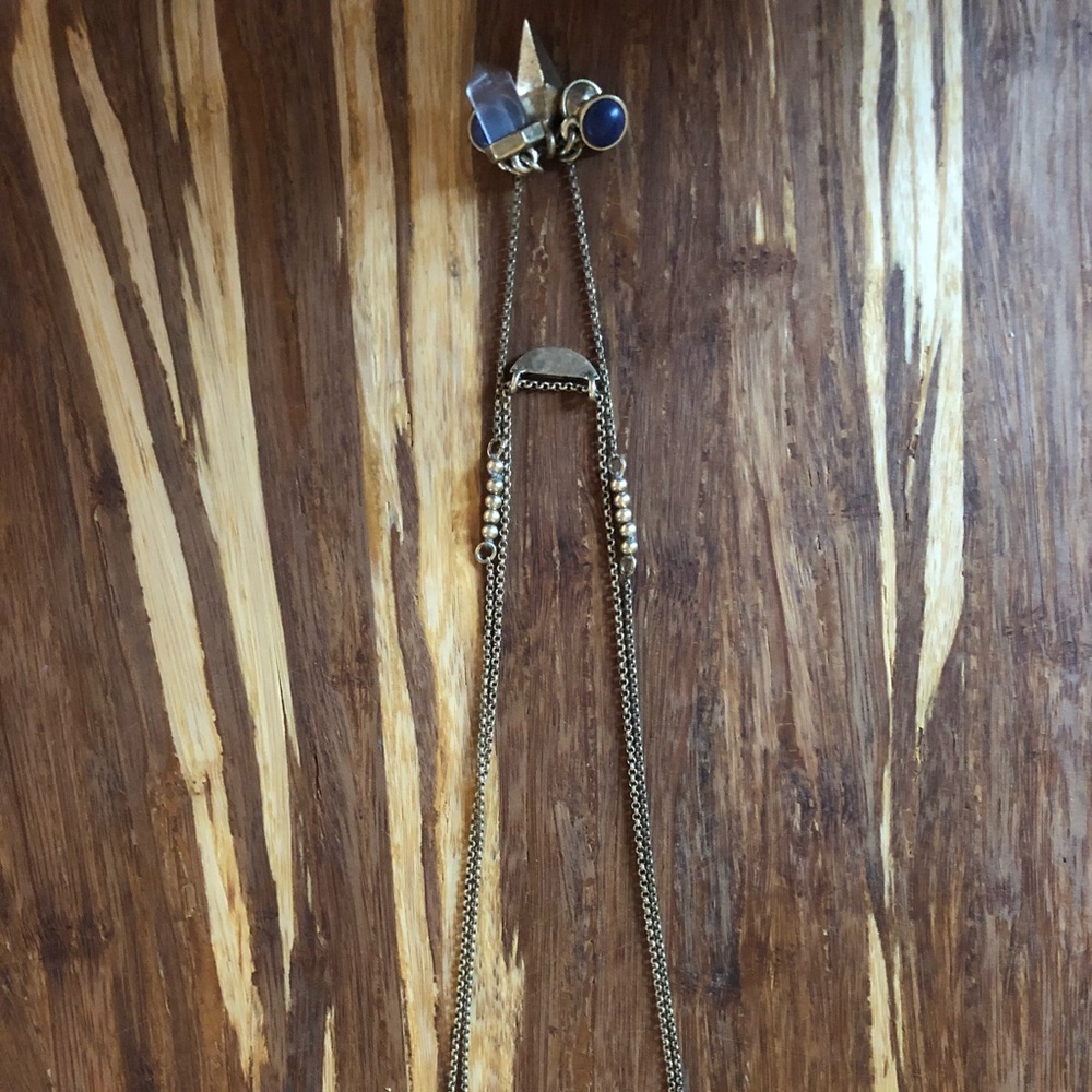 Lucky brand gold tone with blue necklace